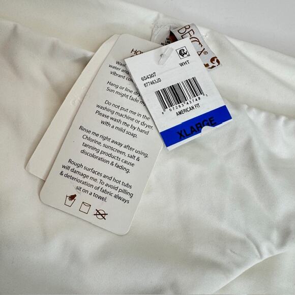 Becca French Trellis Hipster X-Large Bikini Bottom White Rainbow - Picture 6 of 8